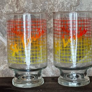 Vintage Set of two Rare Saint Louis souvenir glasses.